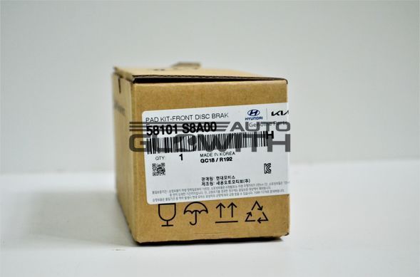 Купить Комплект тормозных колодок с накладками 4шт Mobis 58101-S8A00