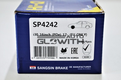Купить Колодки тормозные передние, комплект Sangsin SP4242
