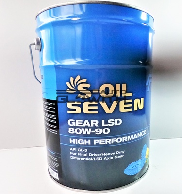 Трансмиссионное масло S-OIL GEAR LSD 80W90 20L