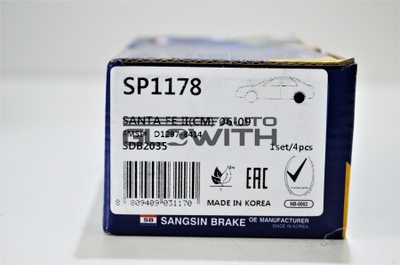Купить Колодки тормозные задние, комплект Sangsin SP1178